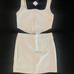 NWT stretch corset skirt set
